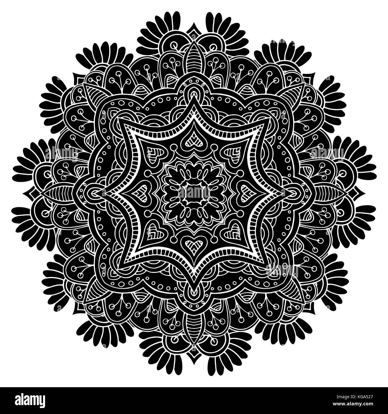 Mandala Round Ornament Pattern Vector illustration Stock Vector