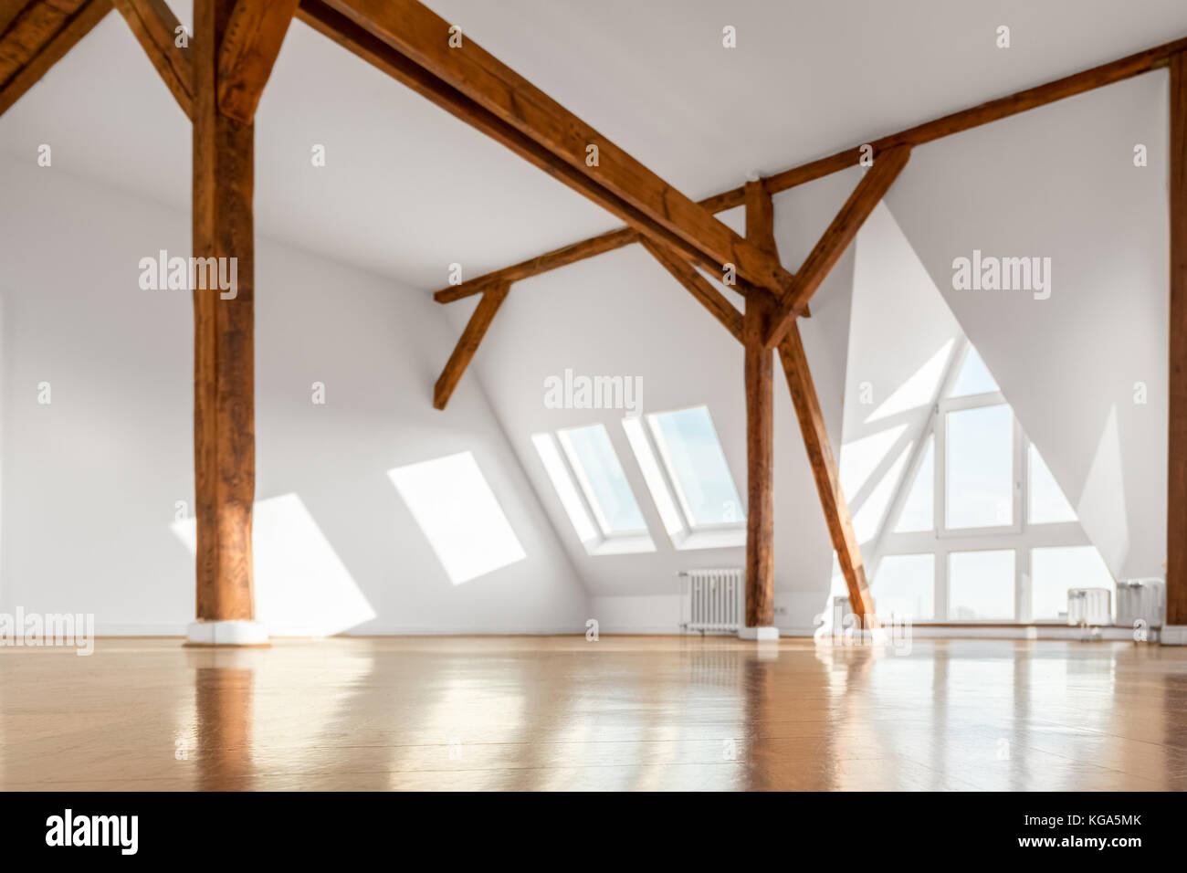 empty penthouse apartment room interior Stock Photo