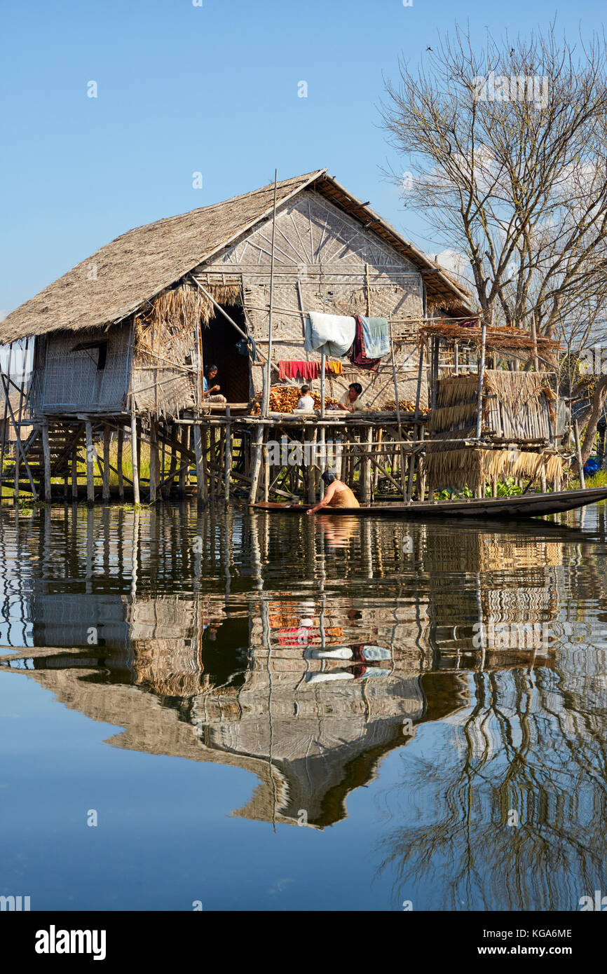 Nampan village, Inle Lake, Myanmar (Burma) Stock Photo
