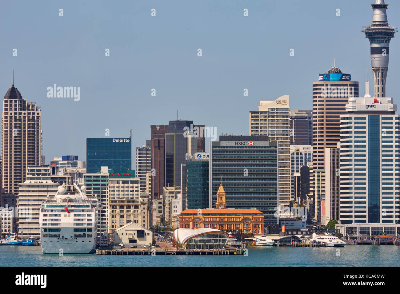 Skyline of Auckland, New Zealand Stock Photo