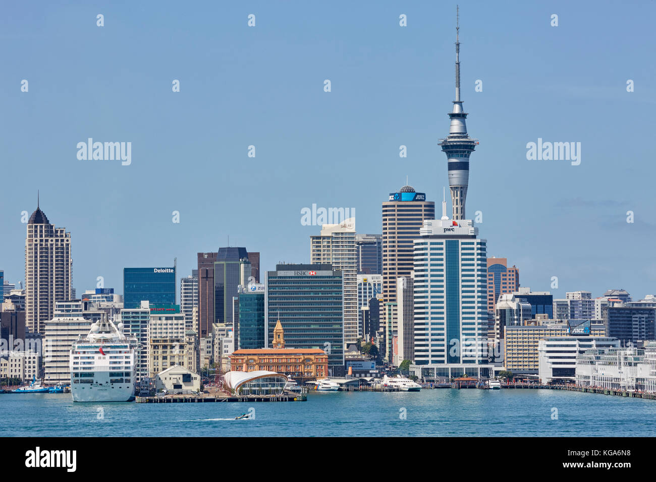 Skyline of Auckland, New Zealand Stock Photo
