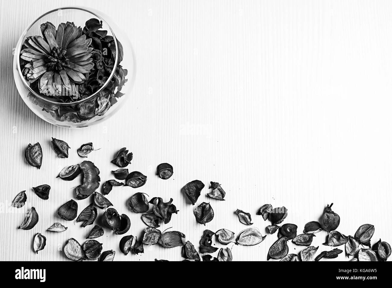 The frame of dried flowers. Decorated with dried flowers. Vase p Stock