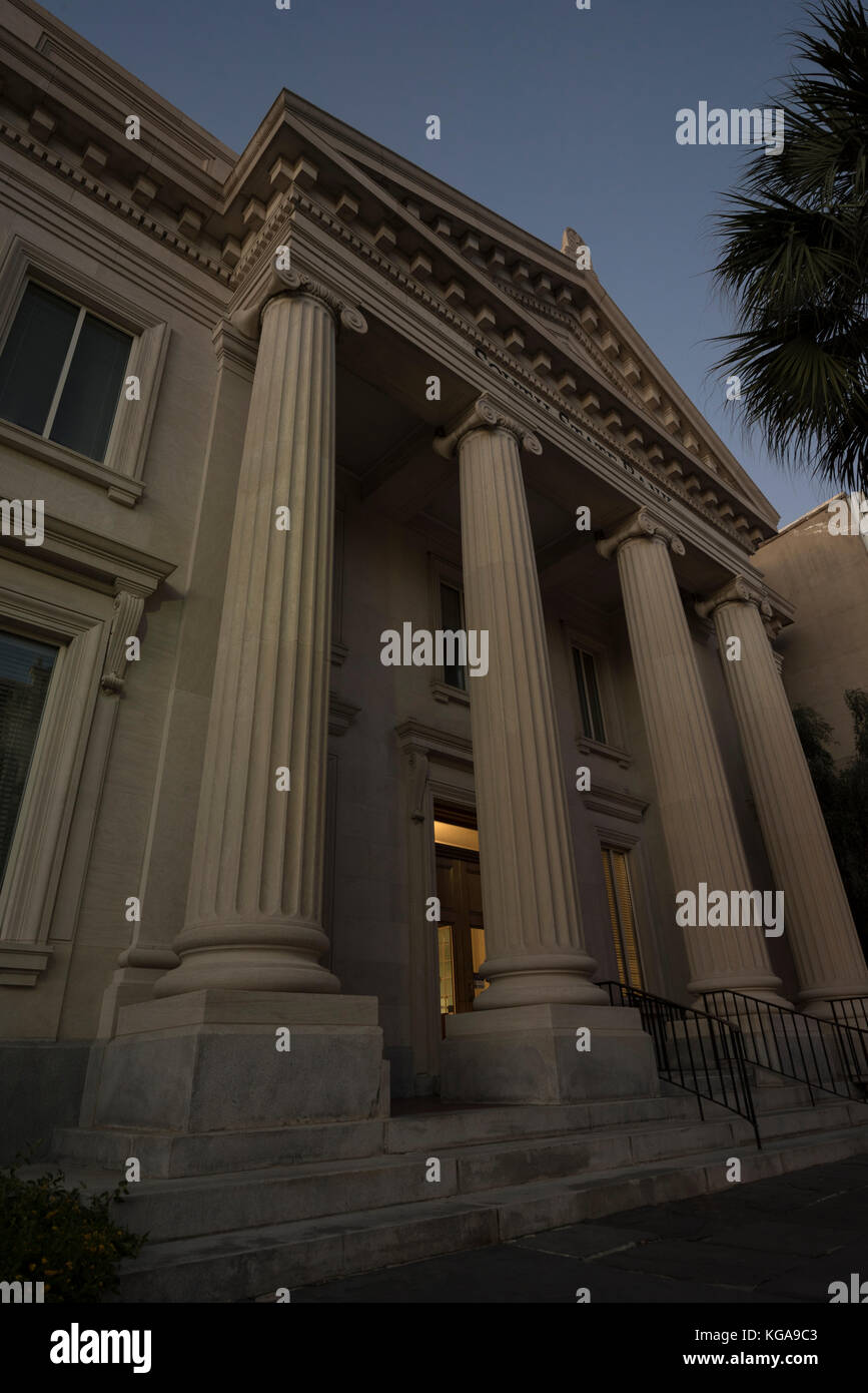 A historical bank in Charleston. Stock Photo