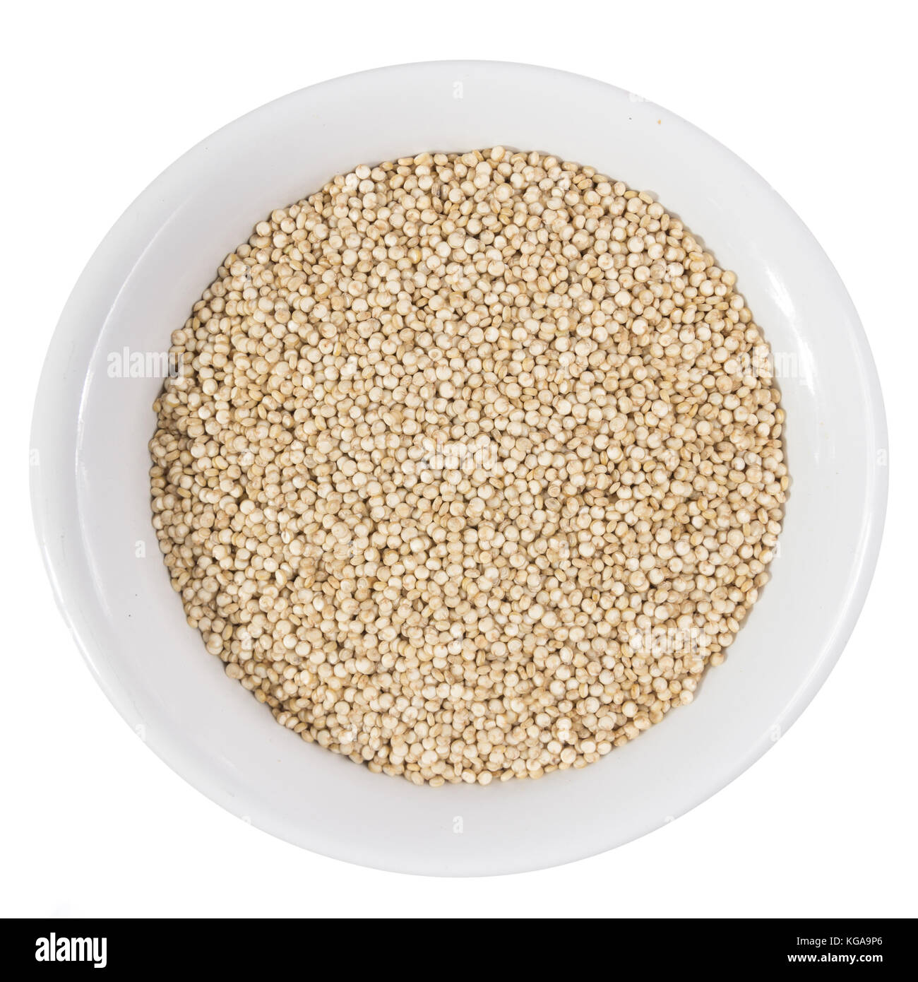 Chenopodium quinoa is scientific name of Golden Quinoa seed. Top view