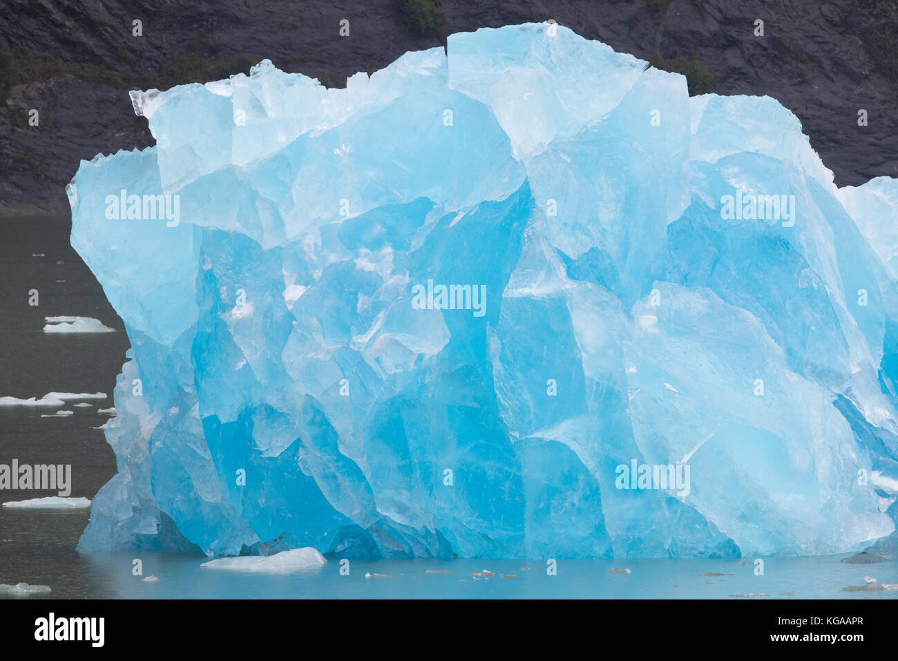 Bright Blue Glacial Iceberg Stock Photo