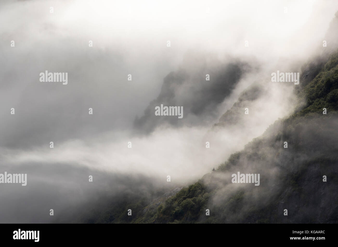 Misty Mountain Valley Stock Photo