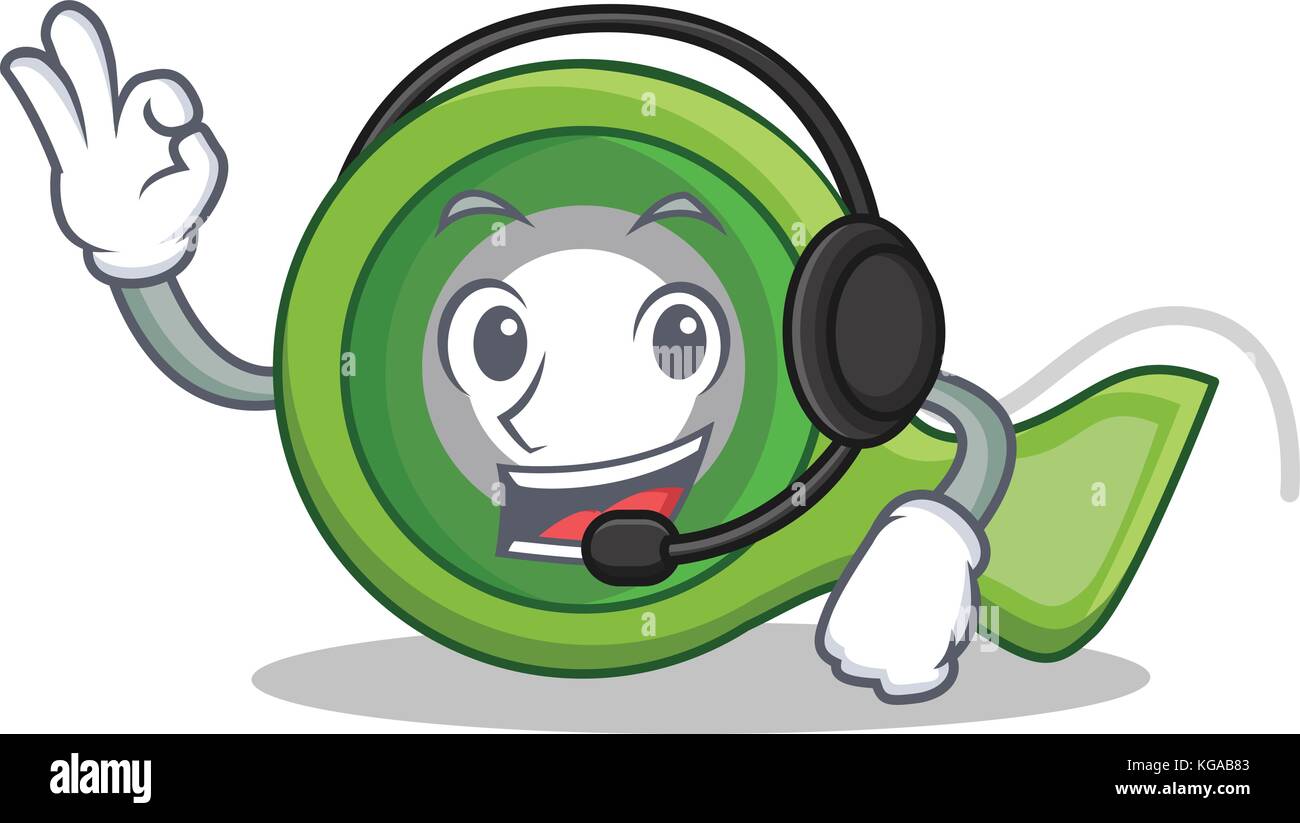 With headphone adhesive tape character cartoon Stock Vector Image & Art