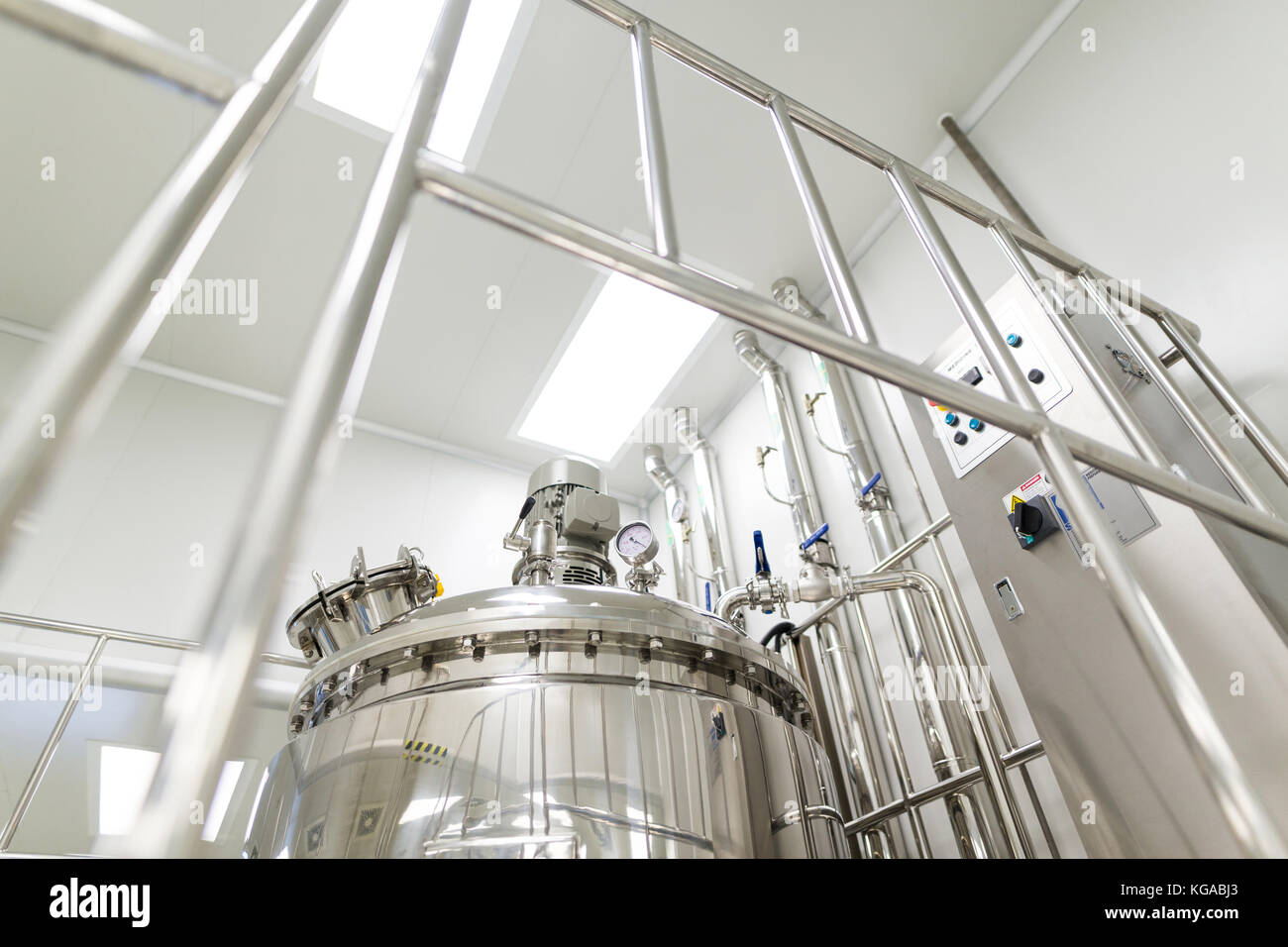 picture of chrome ladder and big tank Stock Photo - Alamy