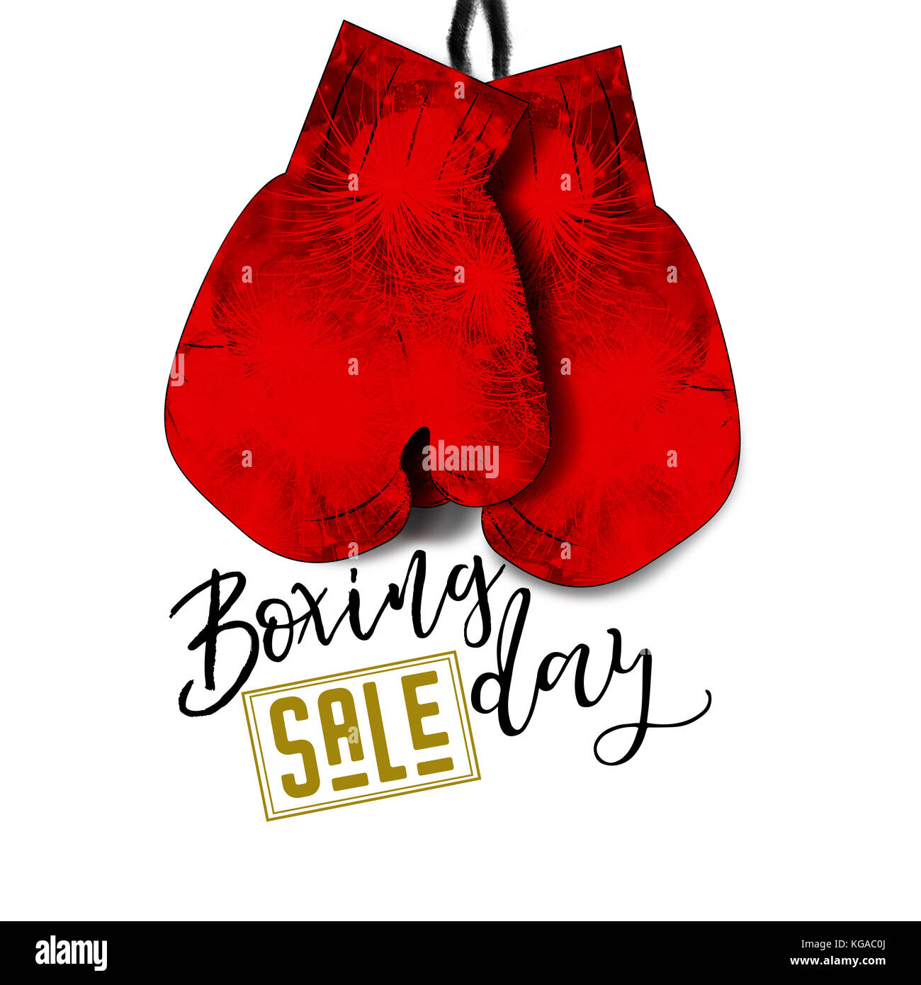 boxing day concept with red watercolor gloves Stock Photo - Alamy
