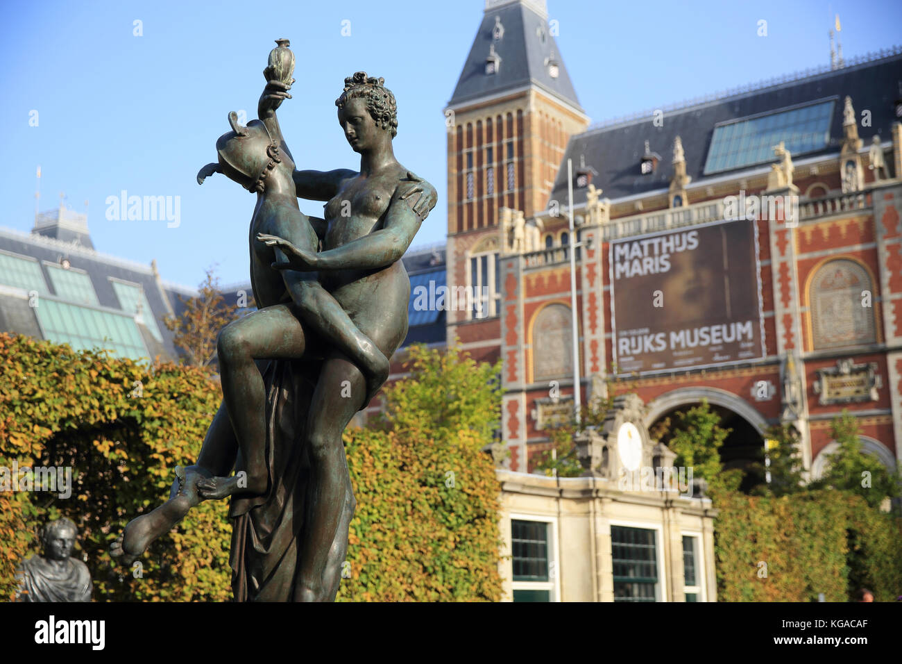 Autumn at the Rijksmuseum art gallery, in Amsterdam, in the Netherlands, Europe Stock Photo