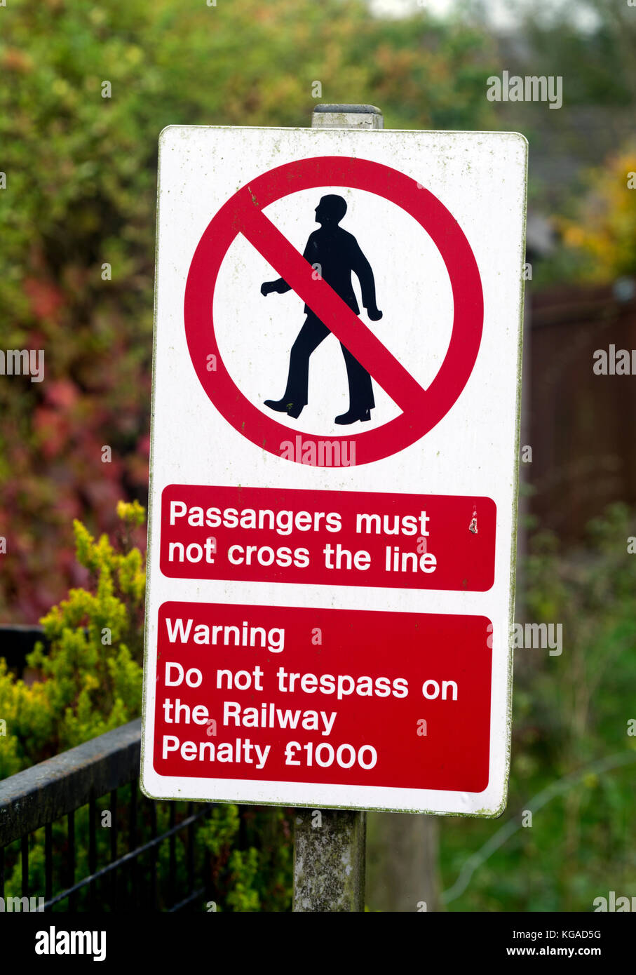 Spelling mistake on railway station sign, 'passangers' instead of 'passengers', Hopton Heath, Shropshire, UK Stock Photo
