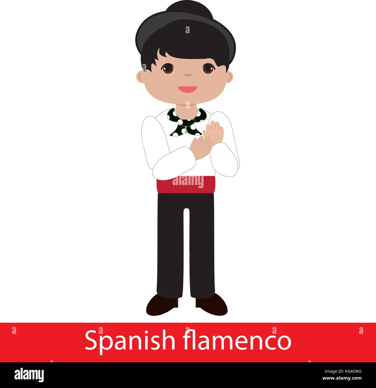 Flamenco boy with white shirt Stock Vector