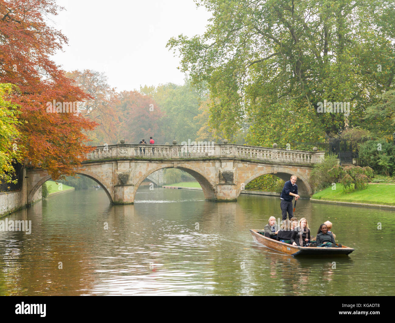 Punts on the river Cam in Cambridge, England Stock Photo