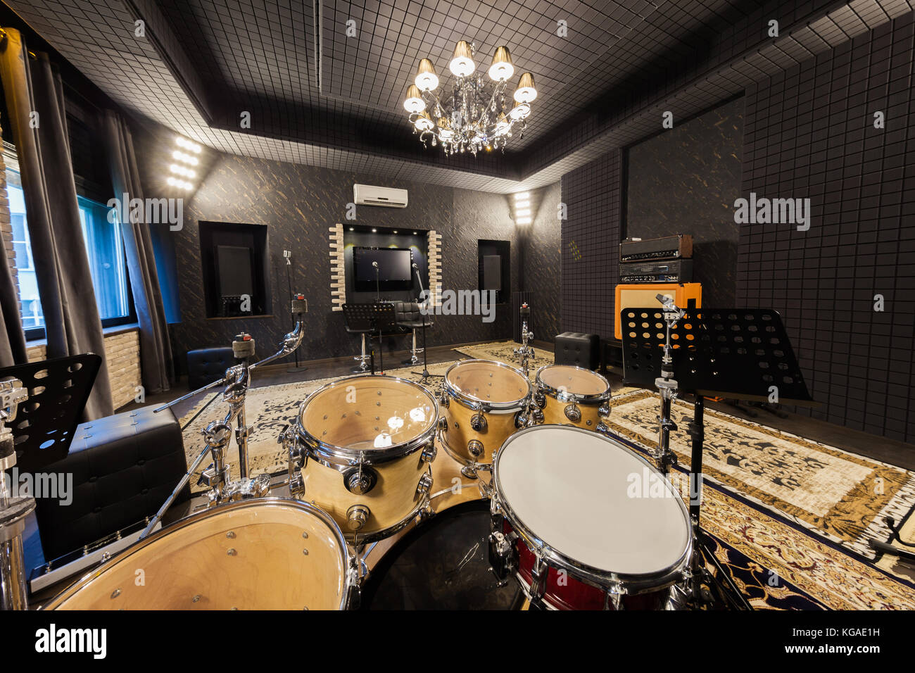 professional recording studio with musical instruments Stock Photo Alamy