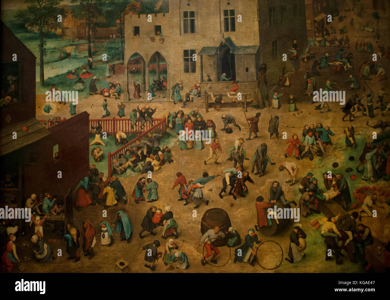 Pieter Bruegel the Elder. Artish of Dutch and Flemish. Renaissance. Children's Games, 1560. Oil on panel. Art History Museum (Kunsthistorisches Museum). Vienna. Austria. Stock Photo