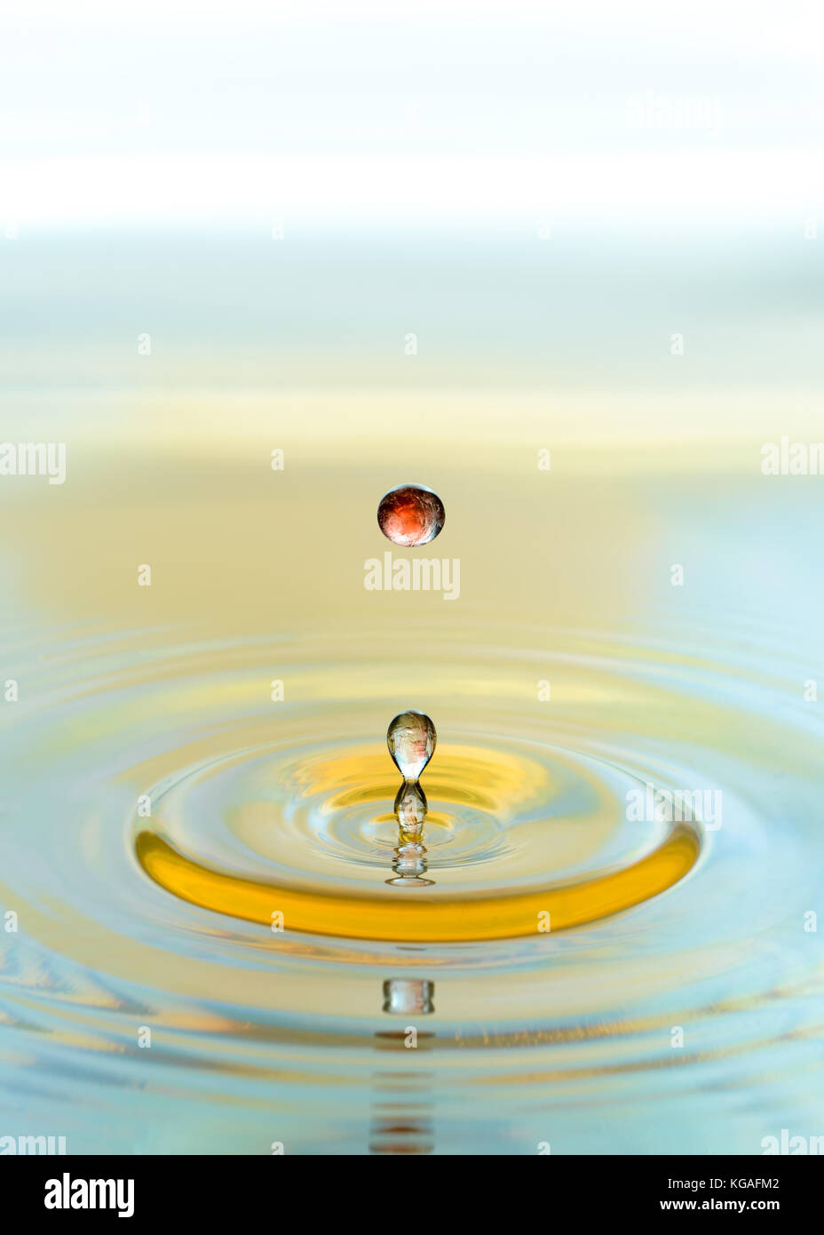 colored water drop splash Stock Photo