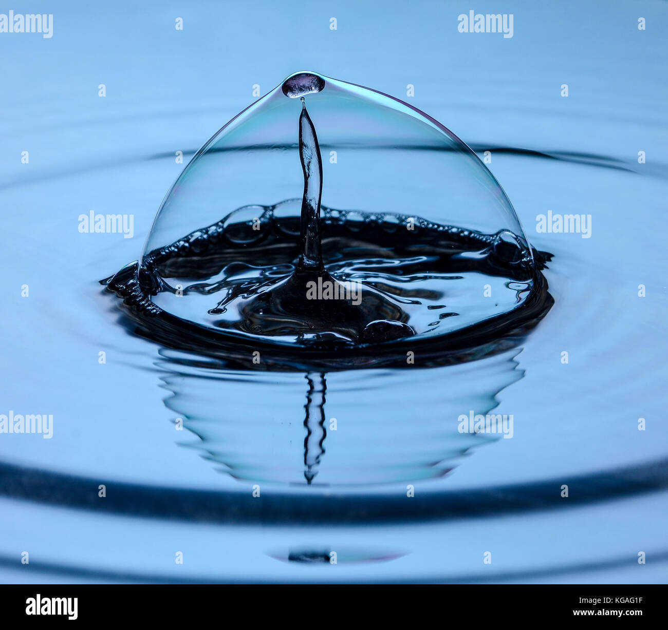 Water drop trapped in soap bubble Stock Photo Alamy