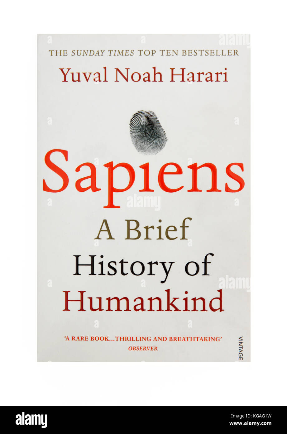 The book, Sapiens - A Brief History of Humankind by Yuval Noah Harari Stock Photo