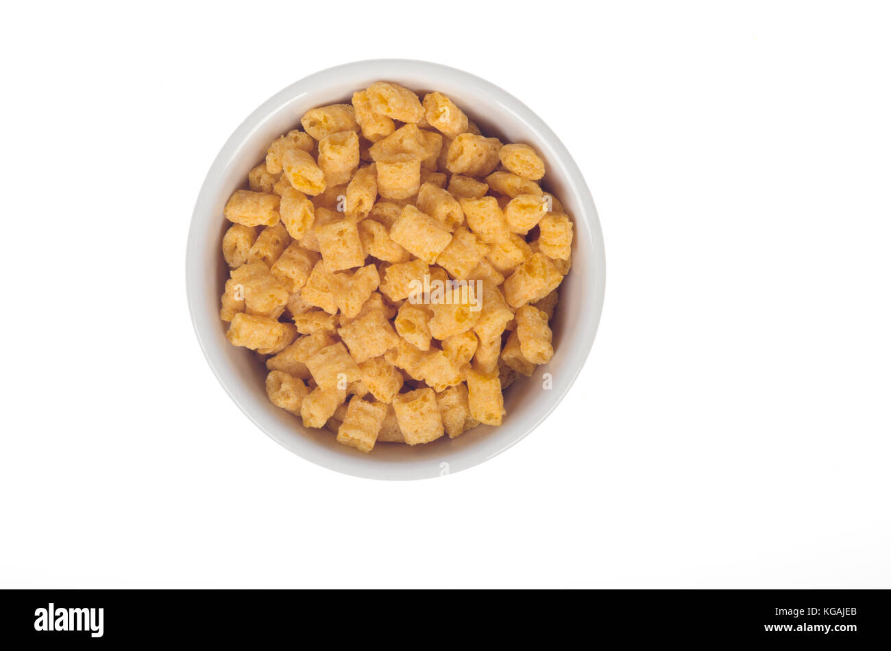 Bowl of Cap’n Crunch cereal by Quaker Oats on white background Stock Photo