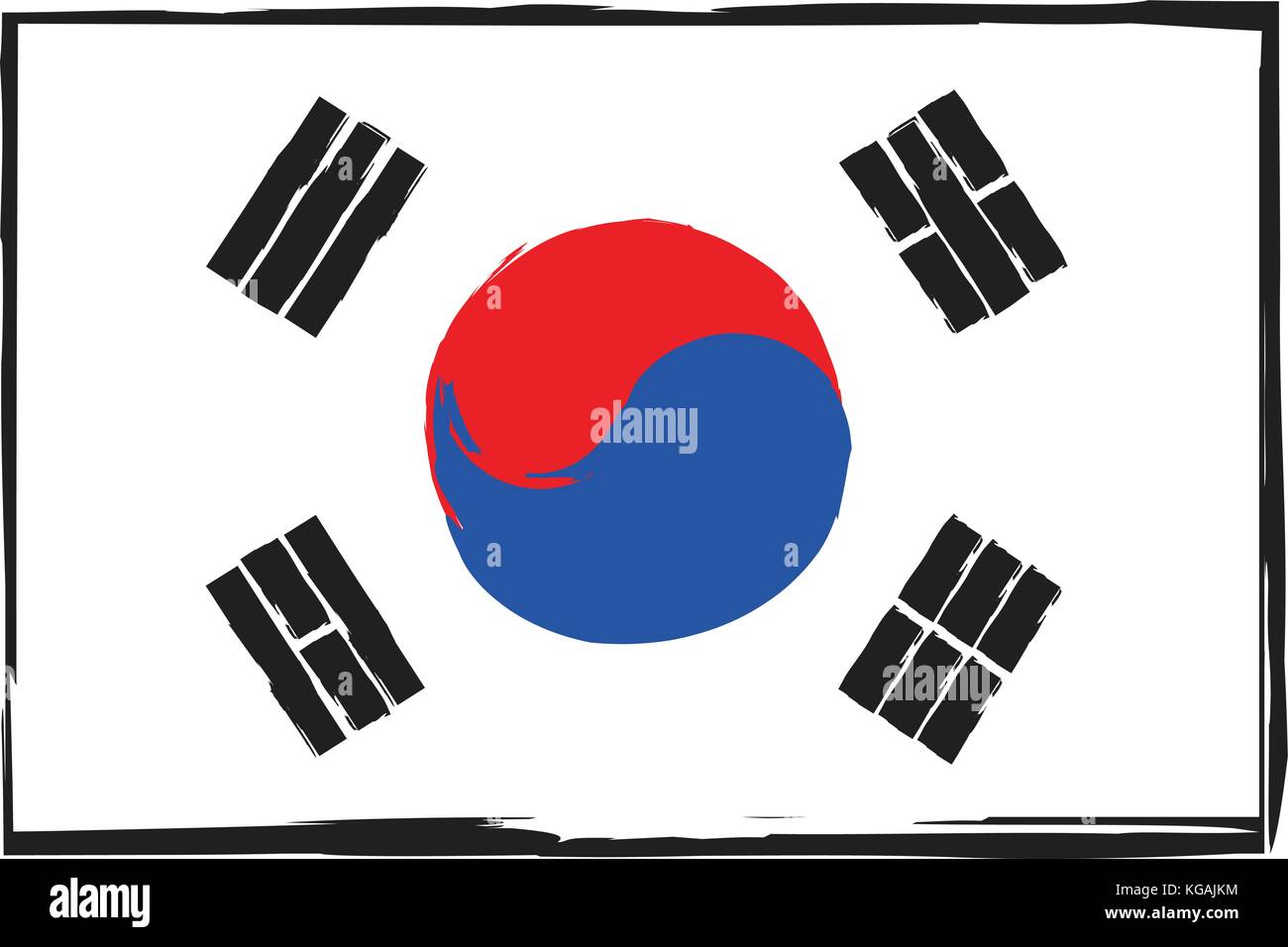 Grunge south korea flag Stock Vector Images - Alamy
