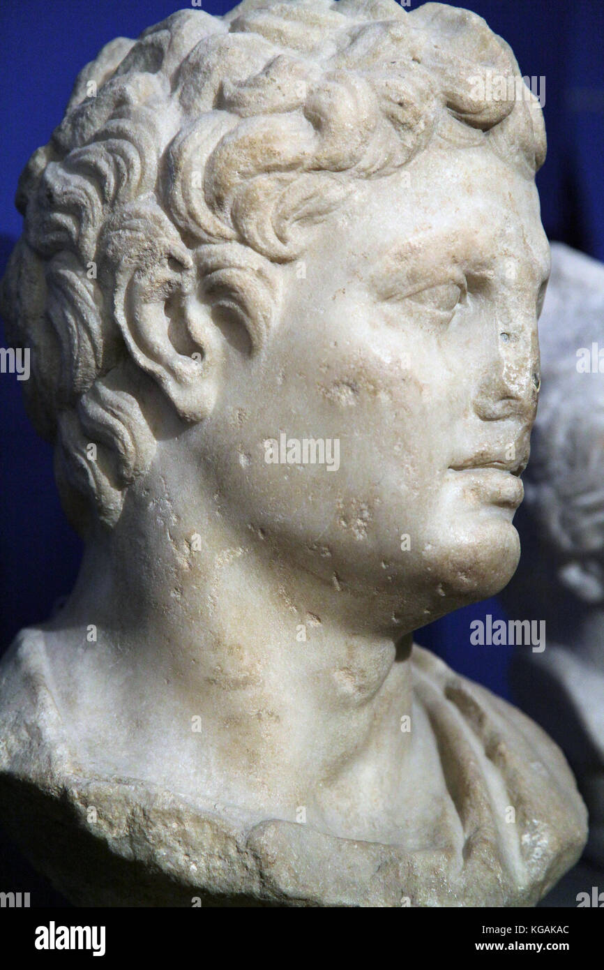 Phalaecus Greek Ruler Marble Hellenistic ruler.Philetaerus of Pergamon 300-200-BC Stock Photo ...