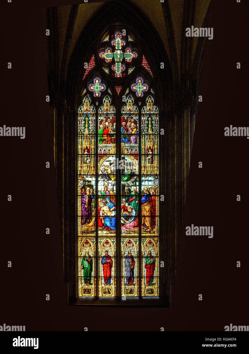 La sainte Chapelle,Paris : 19th century stained glass Stock Photo