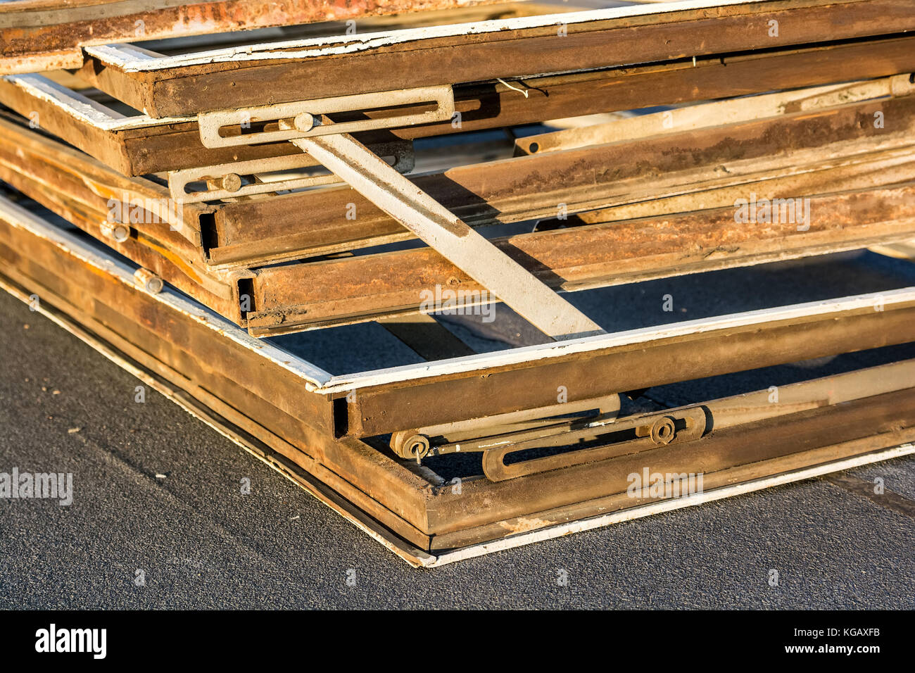Close up obsolete metal frames Stock Photo Alamy
