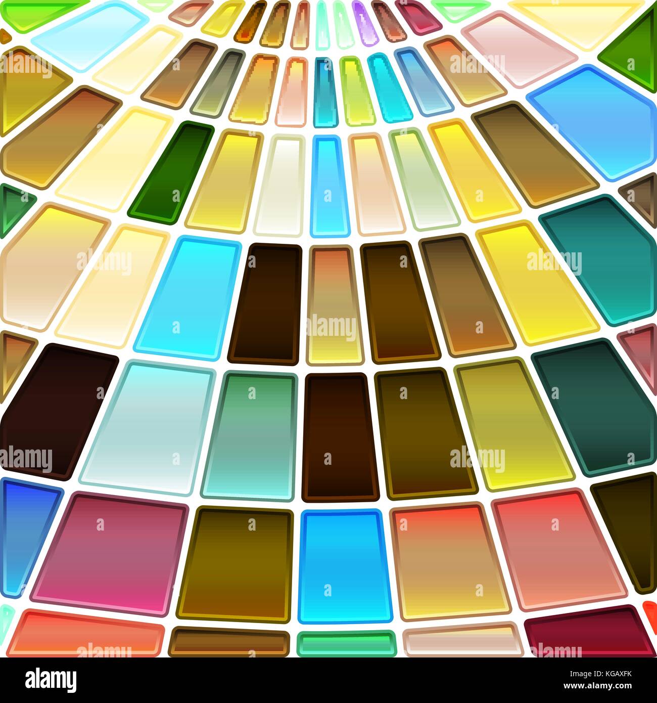abstract vector stained-glass mosaic background - blue and brown Stock ...