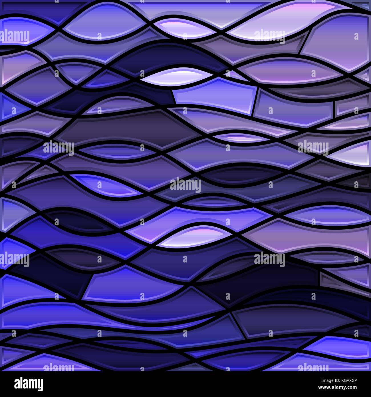 abstract vector stained-glass mosaic background - dark blue and violet ...