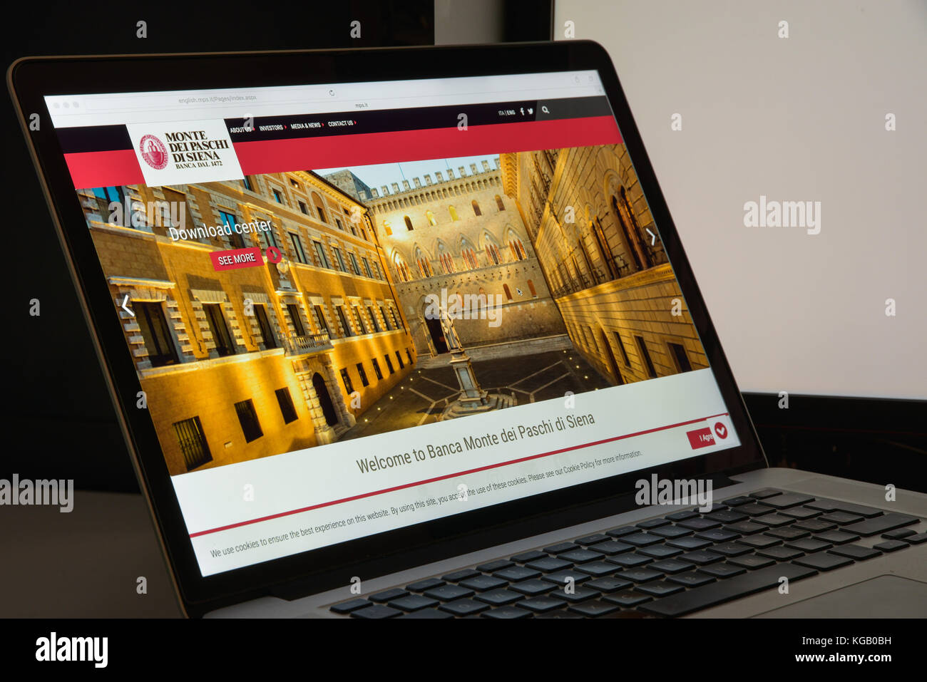 Milan, Italy - August 10, 2017: Monte dei Paschi di Siena bank website ...