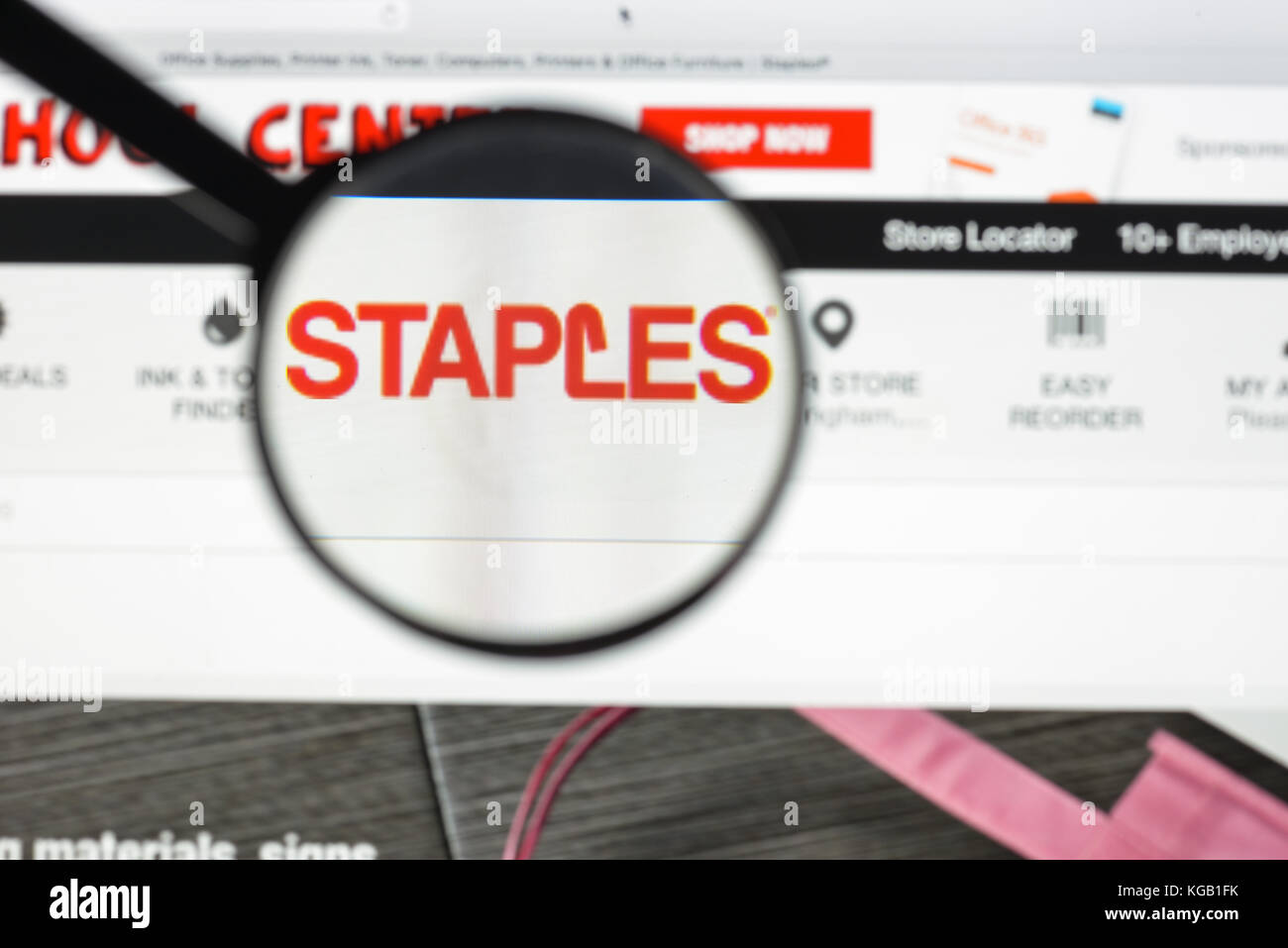 Milan, Italy August 10, 2017 website homepage. It an