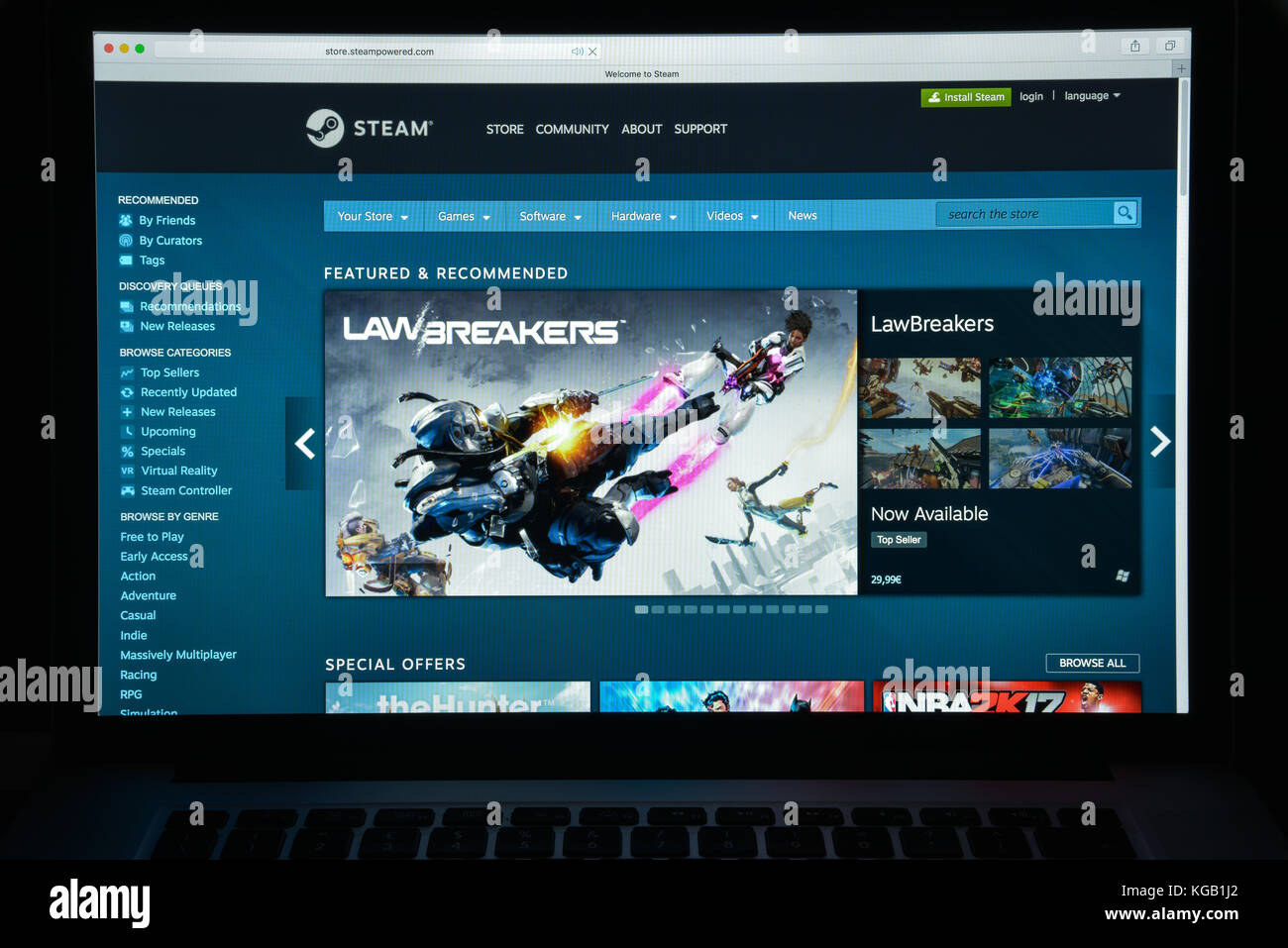 Milan Italy August 10 17 Steam Store Website It Is A Digital Platform By Valve Corporation Offers Digital Rights Management Multiplayer Gami Stock Photo Alamy