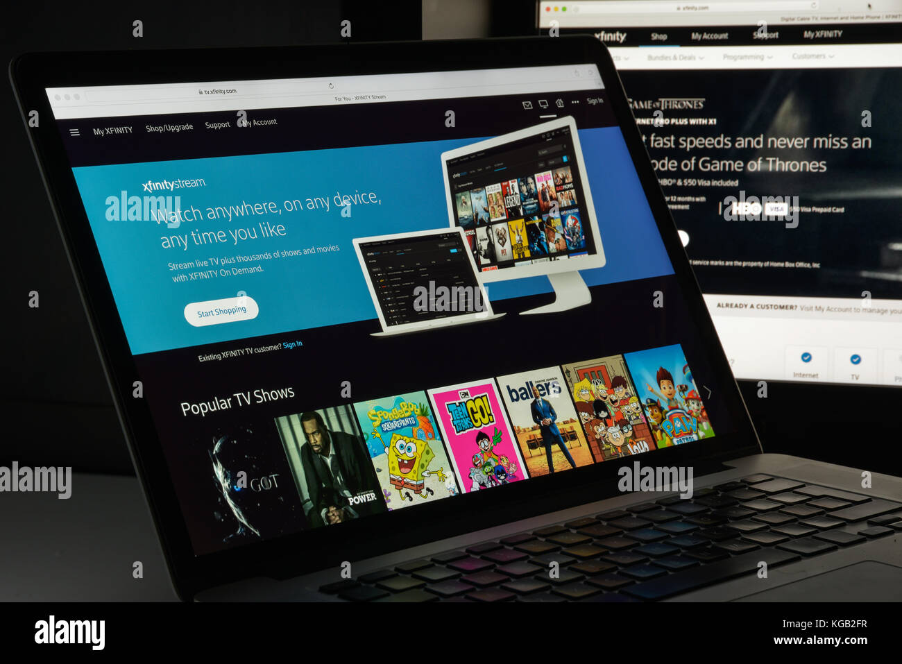 Milan, Italy August 10, 2017 Xfinity website homepage. It is a brand