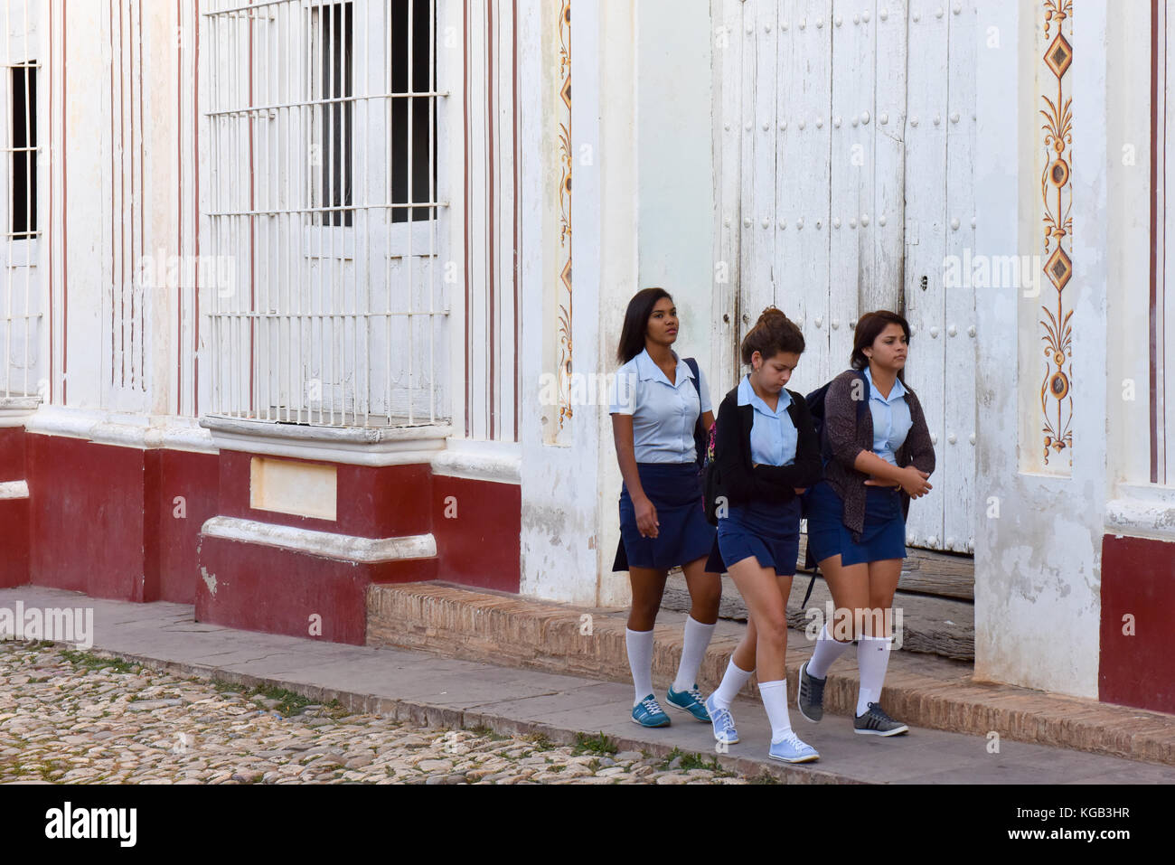 Schoolgirls, Trinidad Cuba Stock Photo