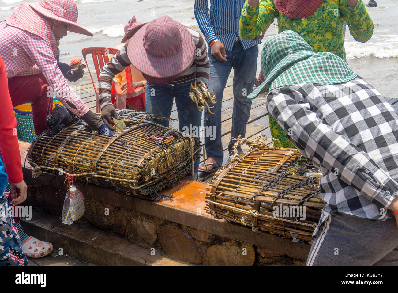 At Crab Market in Kep, Cambodia Stock Photo