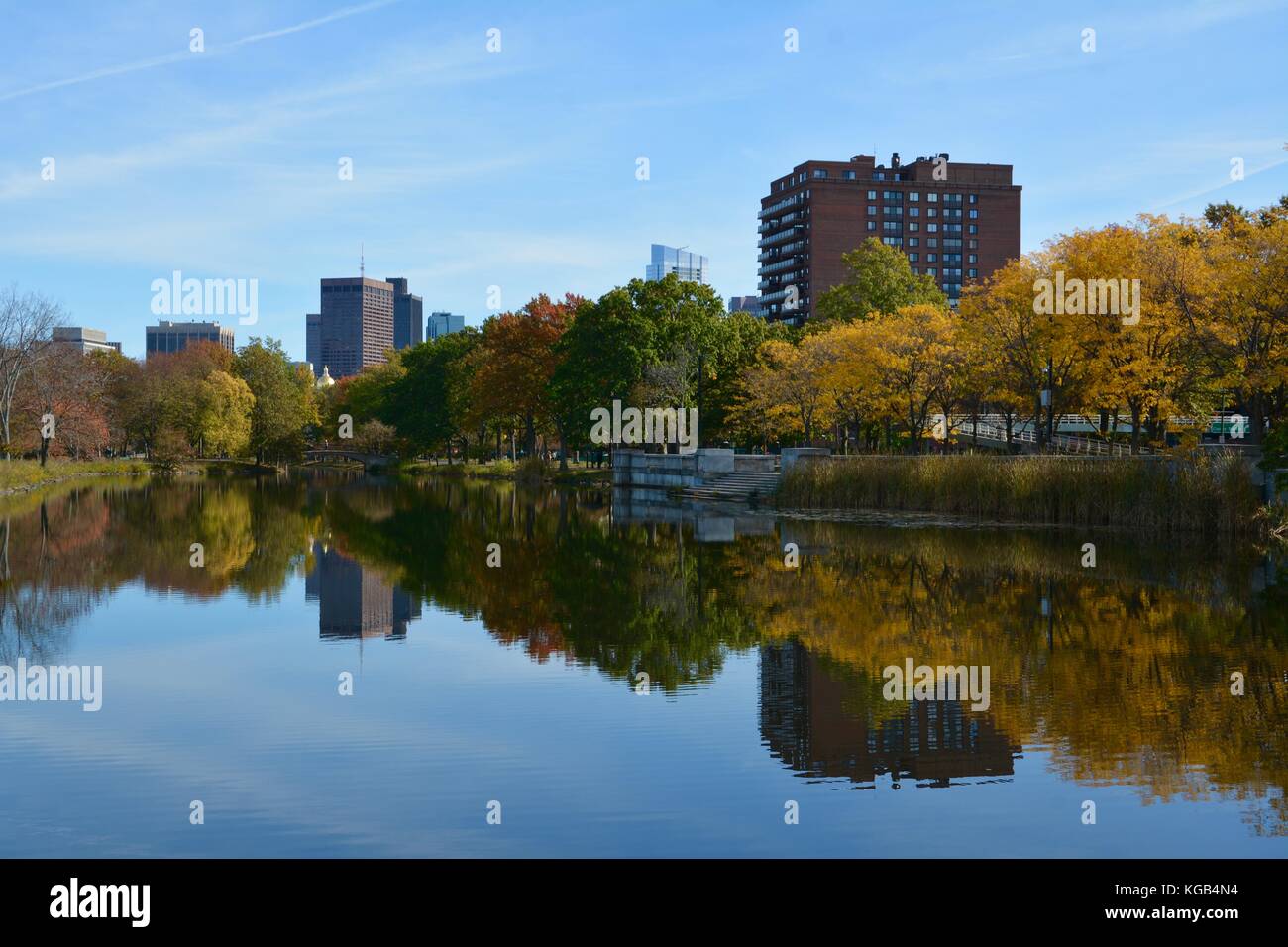 Fall Foliage along the Charles River Esplanade in Boston's Back Bay ...