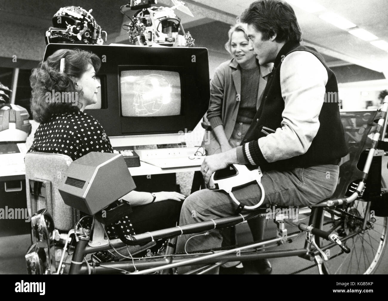 Actors Christopher Walken, Natalie Wood, and Louise Fletcher in the movie Brainstorm, 1983 Stock Photo