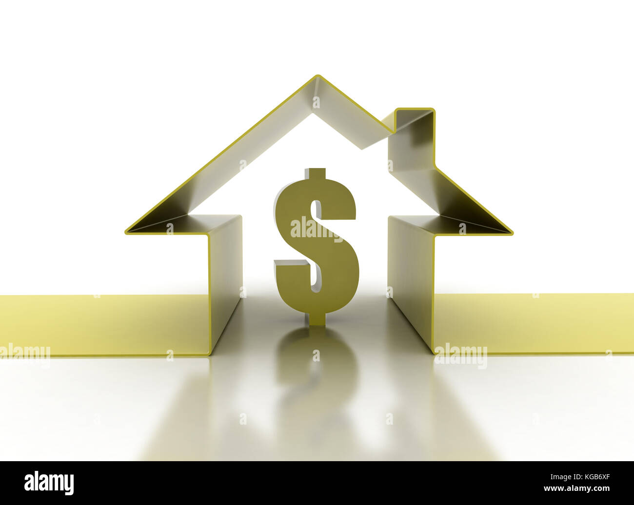 House and dollar sign symbol Stock Photo