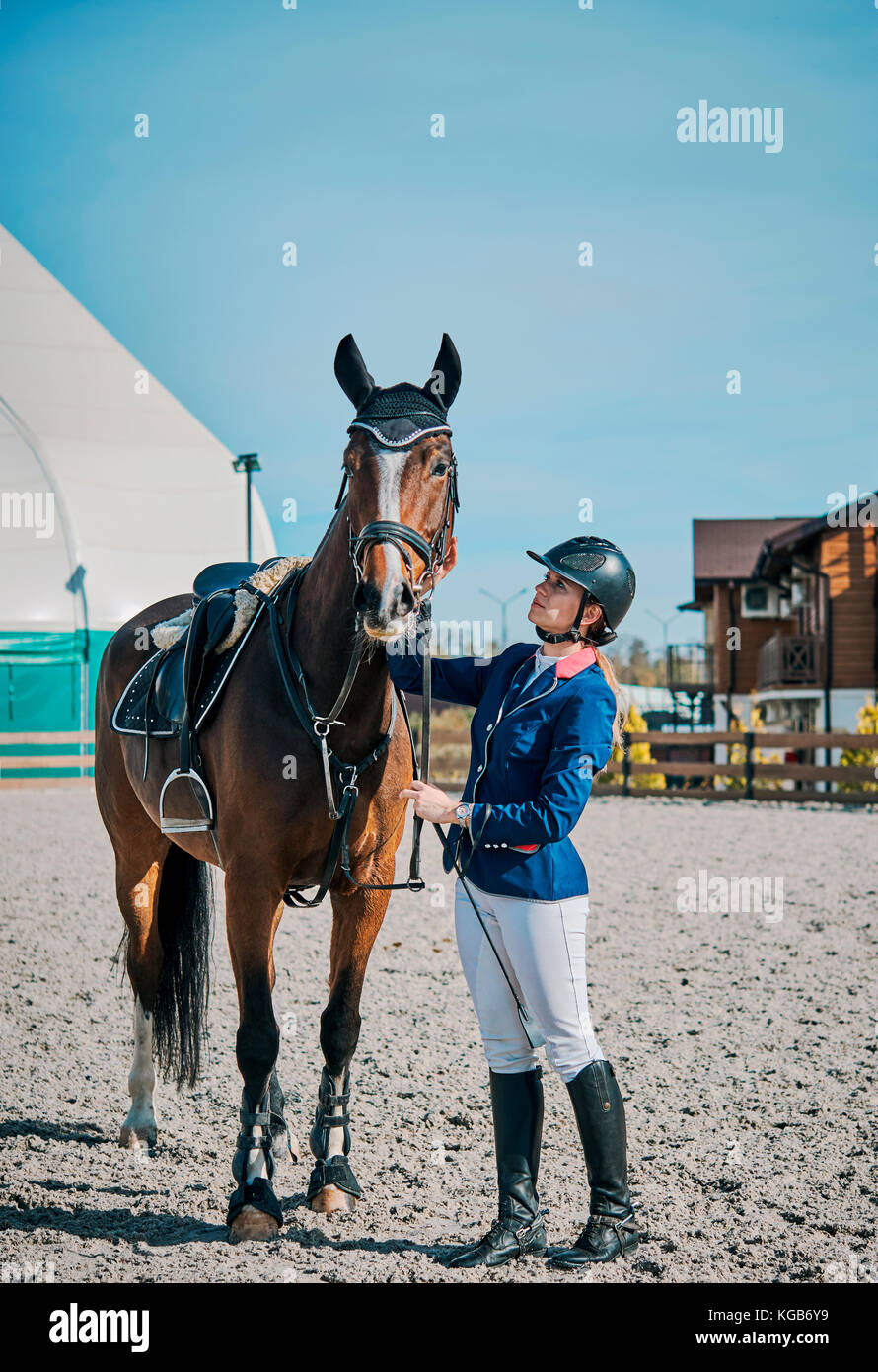 girl rider on horse Stock Photo - Alamy