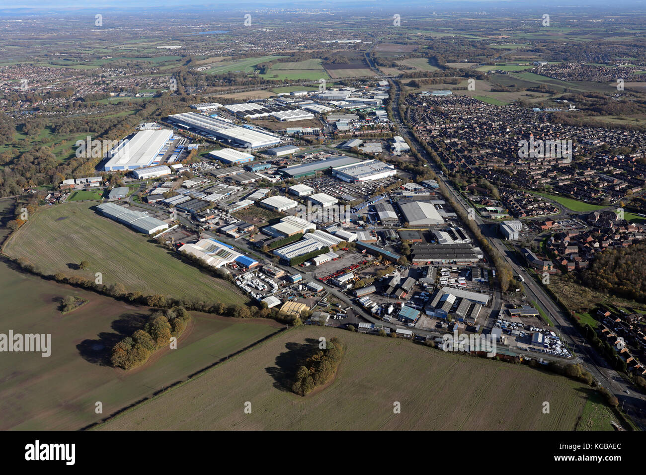 aerial view of Haydock Lane & Haydock Cross Industrial Estates, St