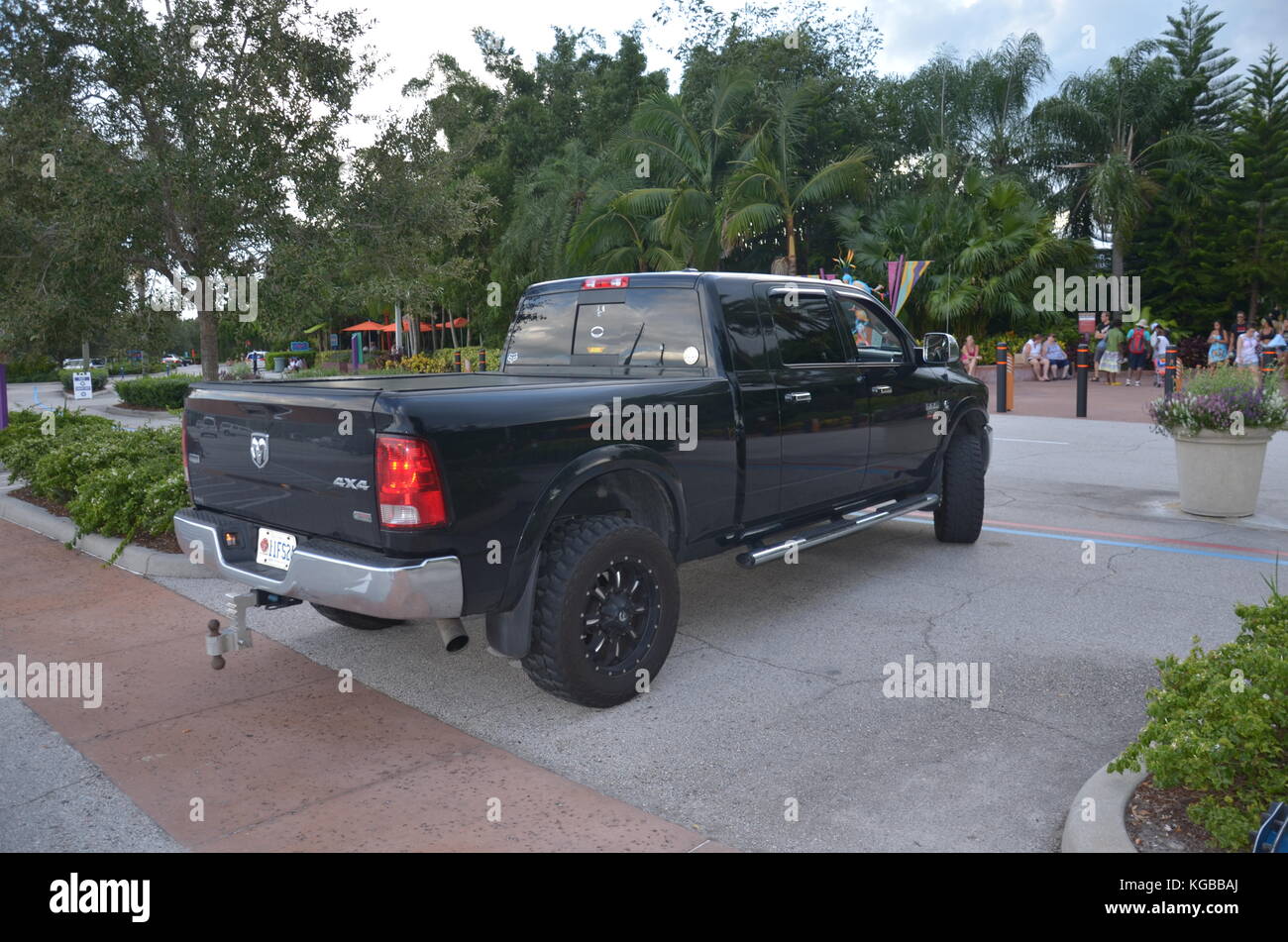 large truck in the car park at Aquatica, SeaWorld water park, Orlando