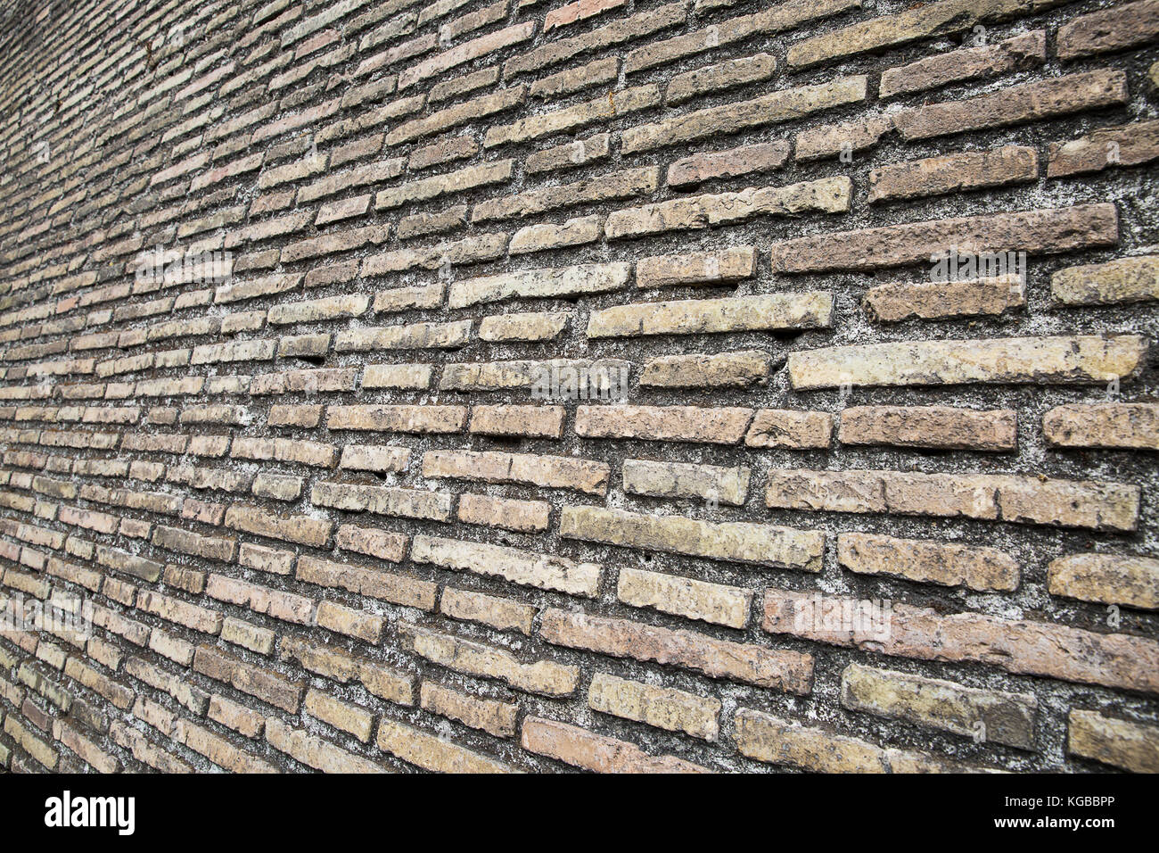 Brown brick wall texture , dark background for design . Stock Photo