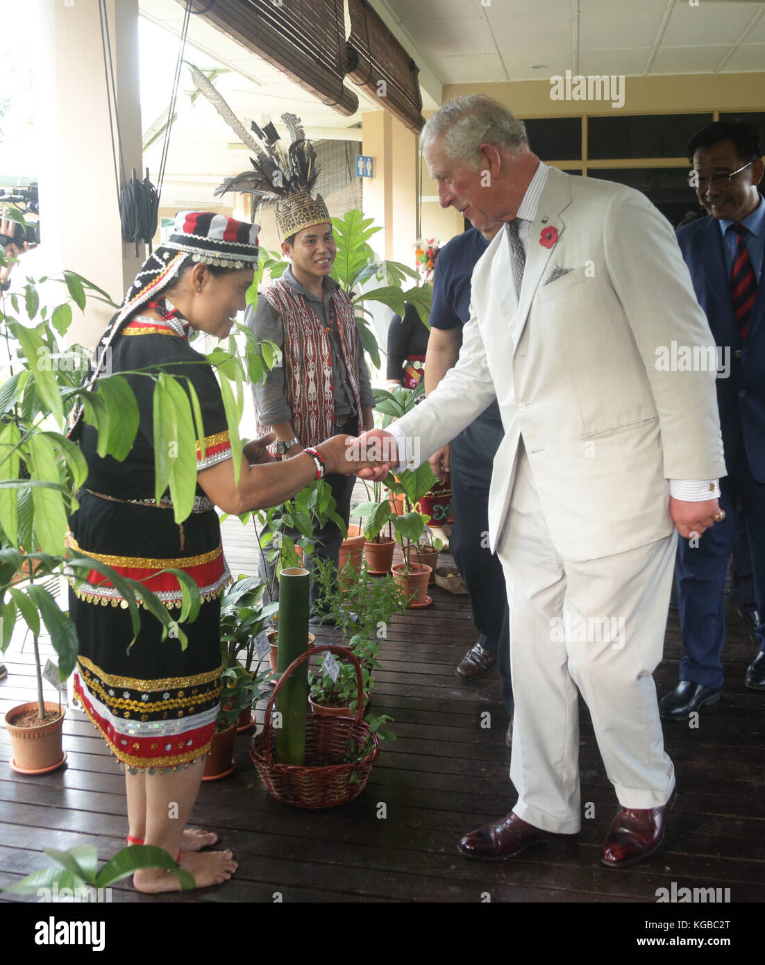 The Prince of Wales during a visit to the Sarawak Biodiversity Centre in Kuching, Malaysia. Stock Photo