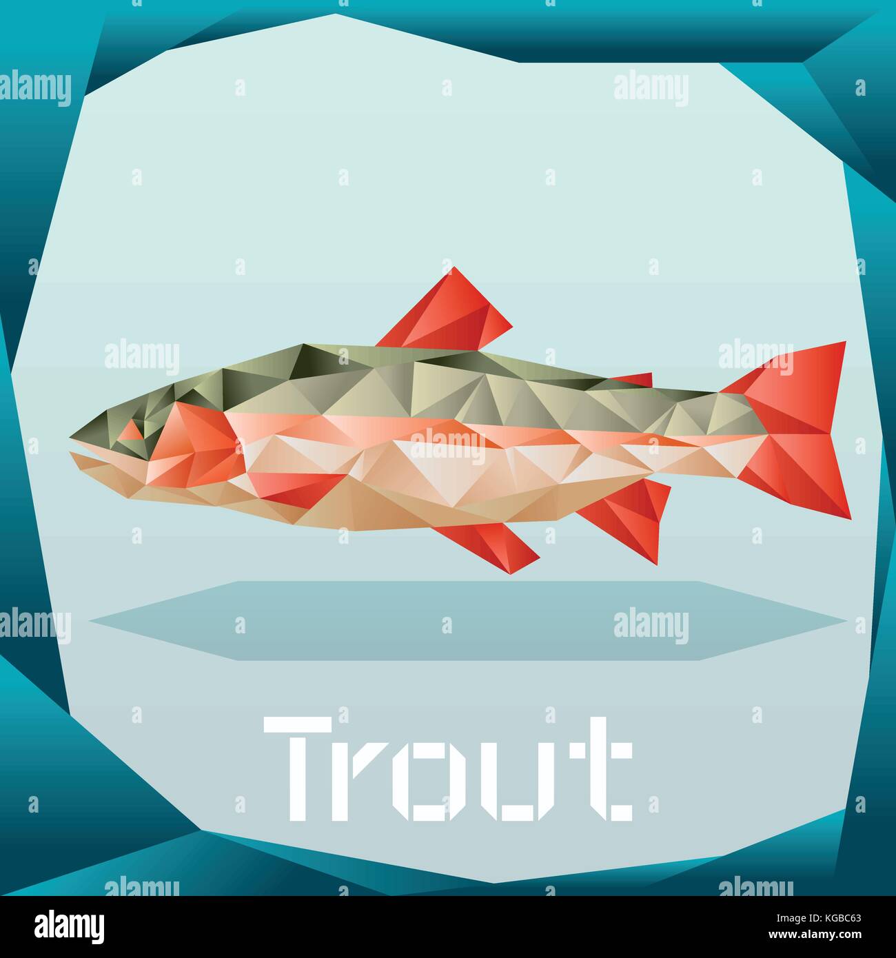Origami trout banner Stock Vector