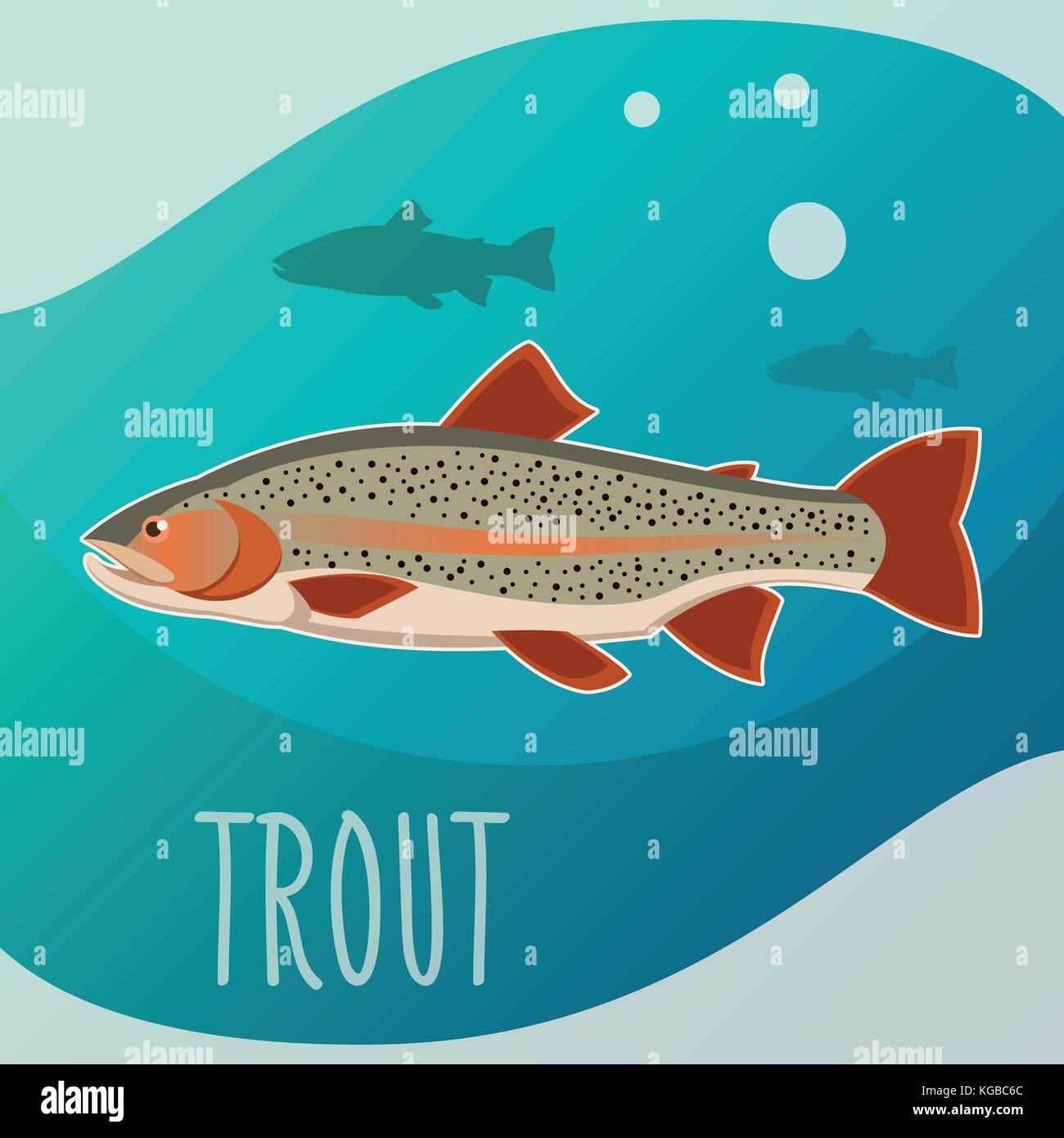 Trout fish banner Stock Vector