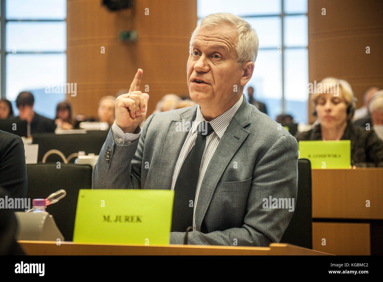 Member of European Parliament (MEP) Marek Jurek during meeting of Committee on Civil Liberties, Justice and Home Affairs on Rule of Law in Poland at European Parliament headquarters in Brussels, Belgium on 06.11.2017 by Wiktor Dabkowski | usage worldwide Stock Photo