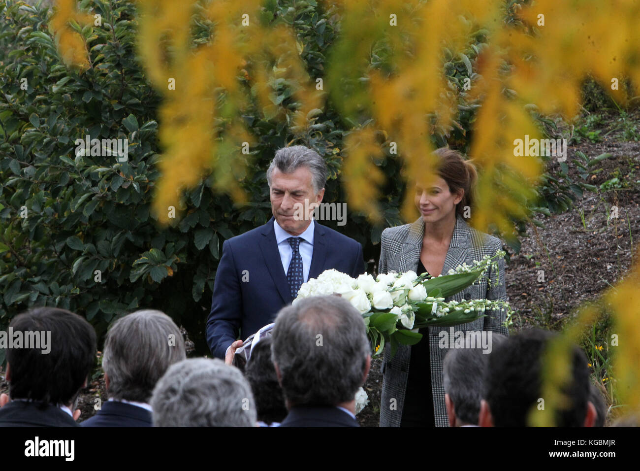 New York, NY, USA. 6th Nov, 2017. President Mauricio Macri and First Lady Juliana Awada of Argentina at a Tribute for victims of the Tribeca terrorist attack held along West Street on November 6, 2017 in New York City. Credit: Mpi43/Media Punch/Alamy Live News Stock Photo