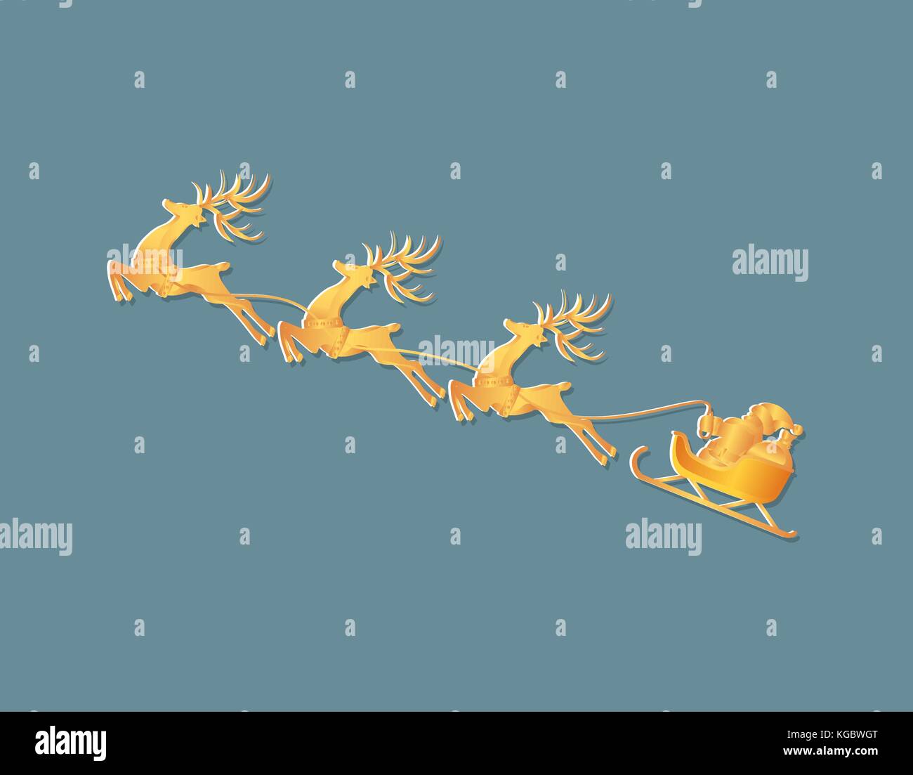 Santa And Reindeer Drawing