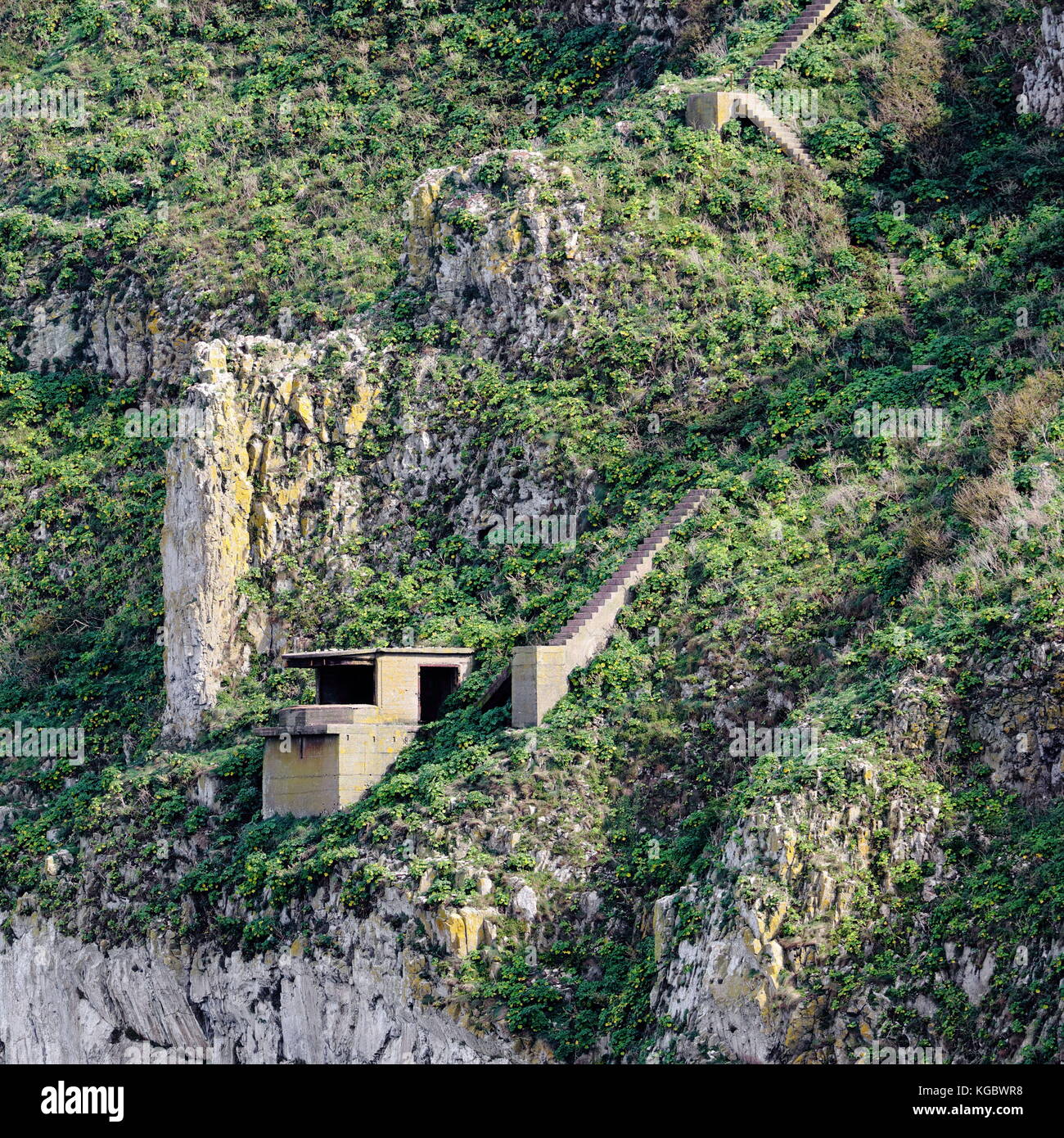 Geological rock structures on Steep Holm Island, UK. Shows observation
