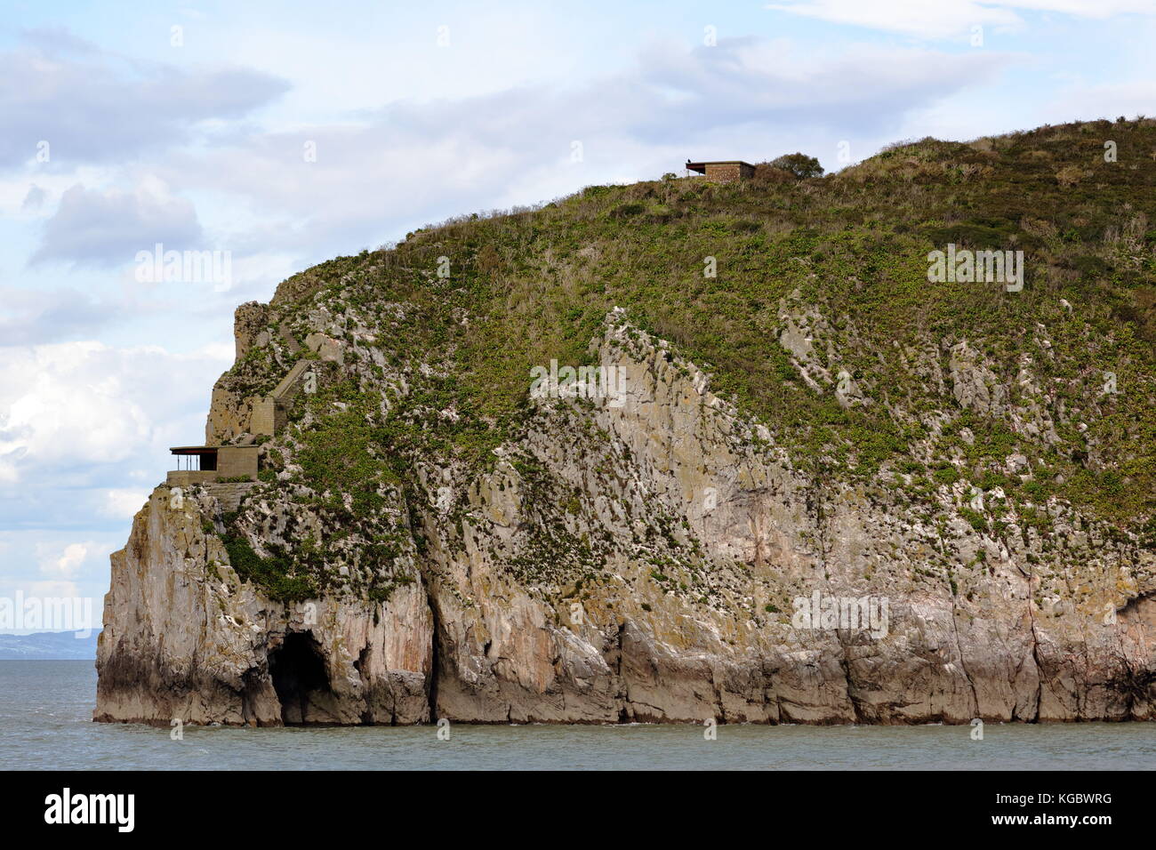 Geological rock structures on Steep Holm Island, UK. Shows observation